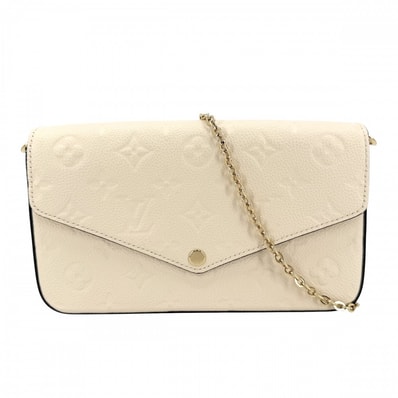 LOUIS VUITTON ルイヴィトン ショルダーバッグ モノグラムアンプラント ポシェットフェリシー チェーンウォレット 財布 肩掛け 斜め掛け クラッチバッグ ベージュ M82363 クリーム ゴールド金具 レディース 美品【中古品】