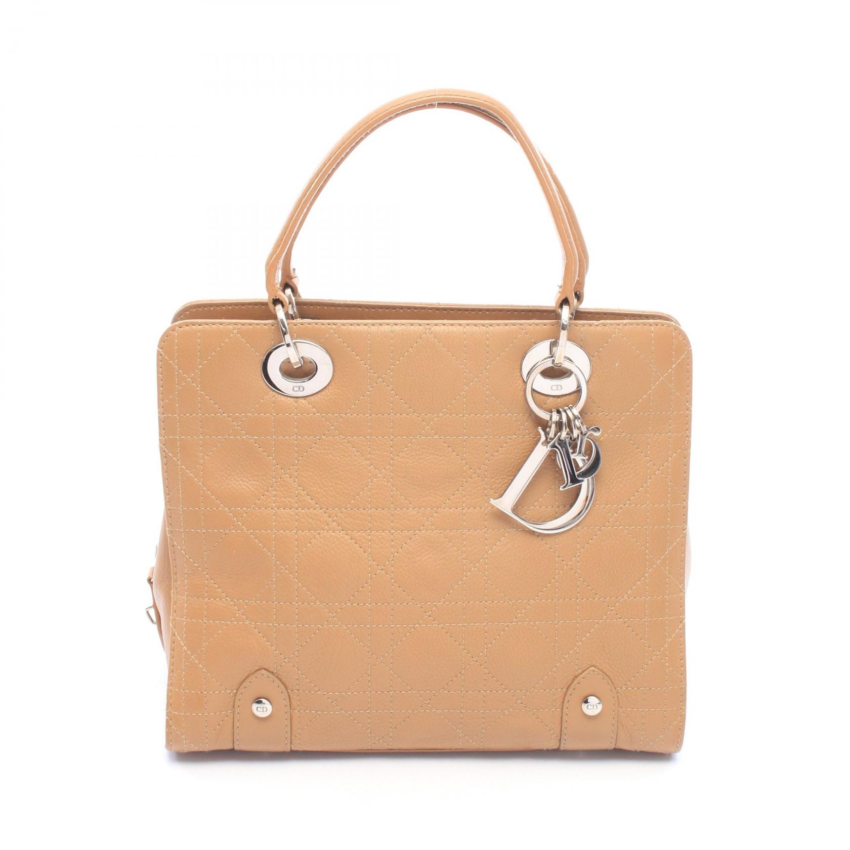 ディオール Dior カナージュ ハンドバッグ バッグ カーフレザー レディース ベージュ系 【中古】