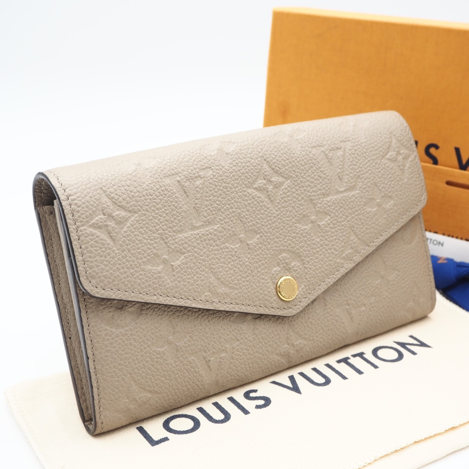 美品 LOUIS VUITTON ルイ・ヴィトン モノグラム アンプラント ポルトフォイユサラ トゥルトレール M82256 長財布 ベージュ カーフレザー レディース
