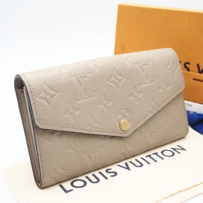美品 LOUIS VUITTON ルイ・ヴィトン モノグラム アンプラント ポルトフォイユサラ トゥルトレール M82256 長財布 ベージュ カーフレザー レディース