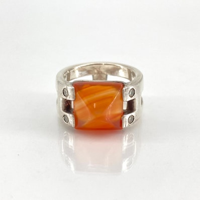 HERMES(エルメス) メドール #53 Ag925 リング・指輪 カーネリアン