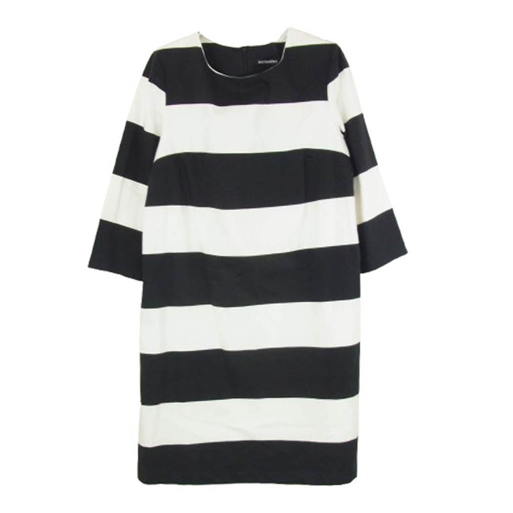marimekko マリメッコ ワンピース BIAK GALLERIA ボーダー ワンピース ブラック系 38【中古】