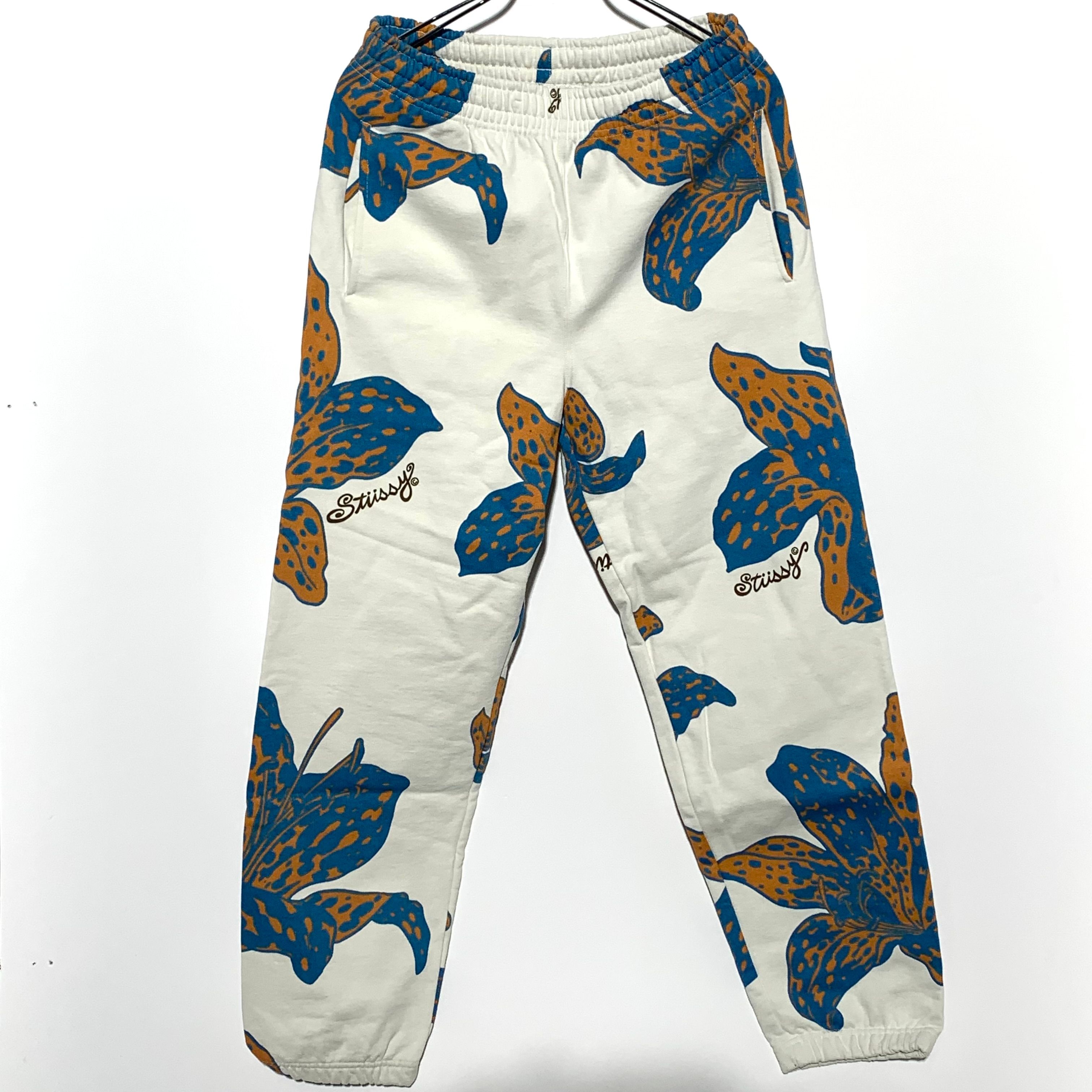 STUSSY FLORAL SWEAT PANT White