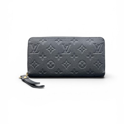 LOUIS VUITTON 美品 ルイヴィトン ジッピーウォレット モノグラムアンプラント ノワール ラウンドファスナー長財布 M61864 レザー SP2115 ブラック LV ABランク 中古 鑑定済 ヴィトン財布