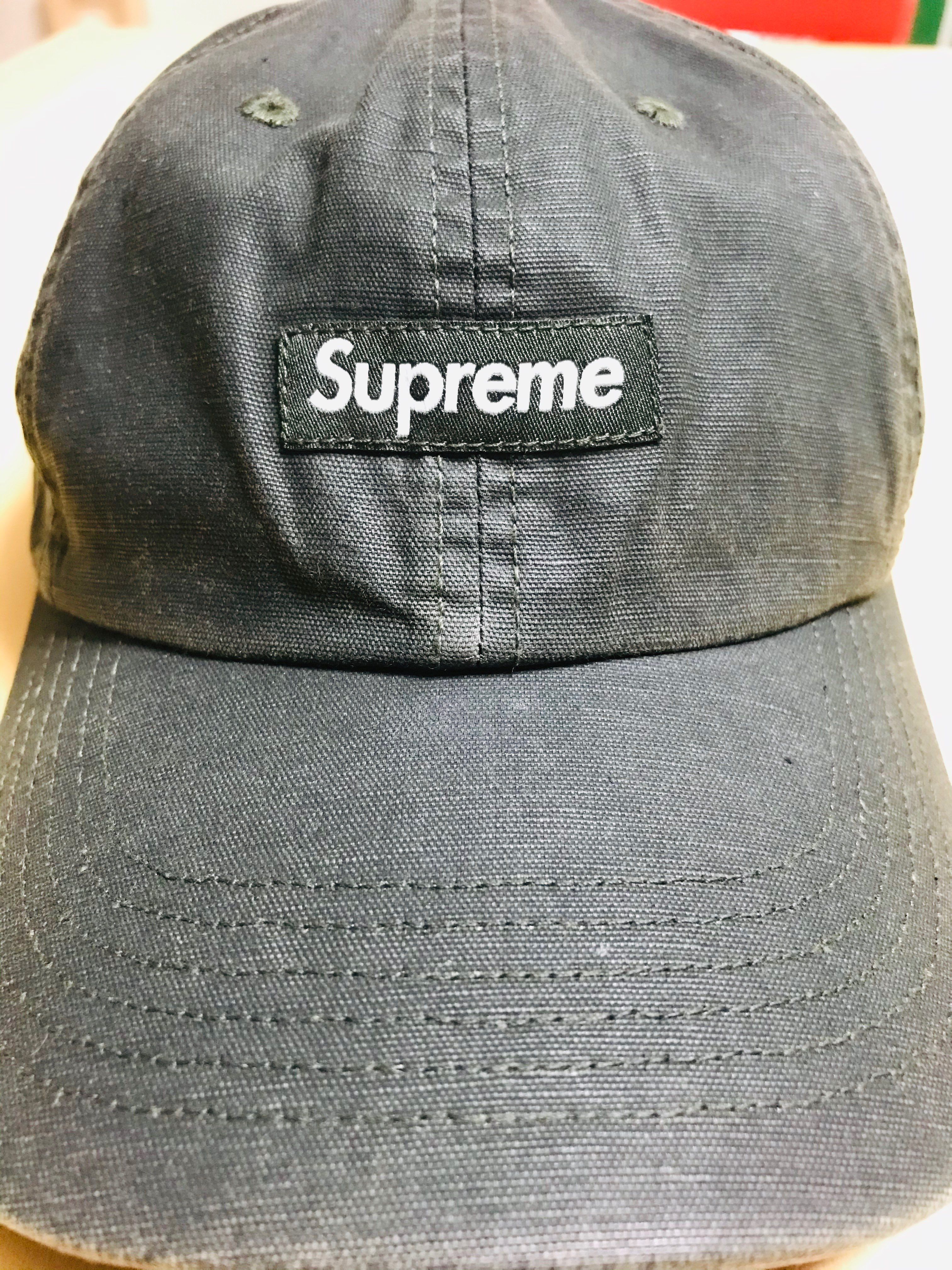 Supreme Small Box Coated Linen 6 Panel "Black"