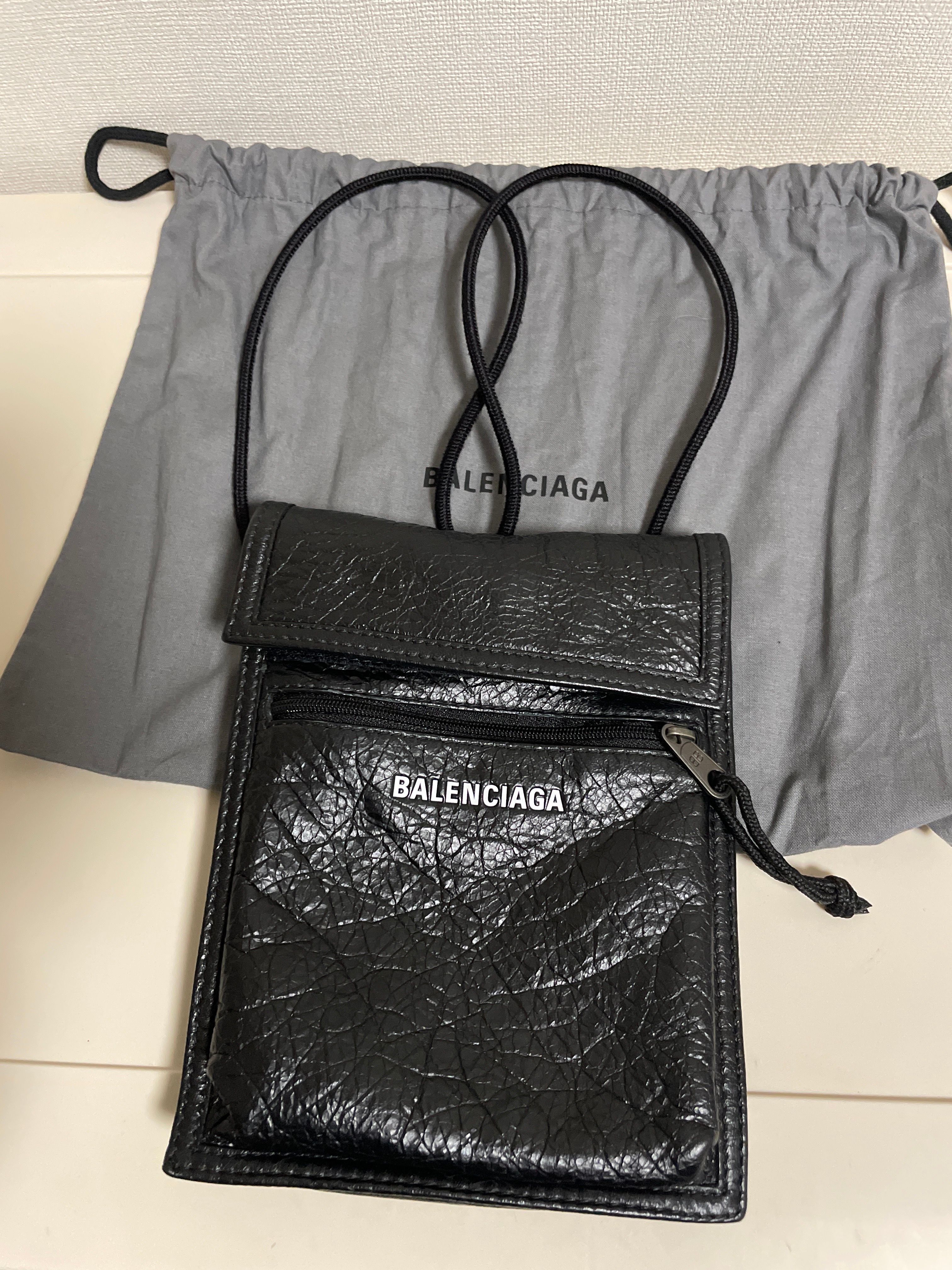 BALENCIAGA Explorer Small Pouch With Strap In "Black"
