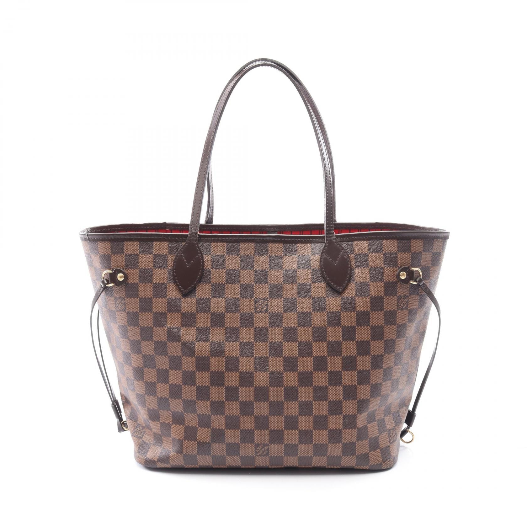 ルイ・ヴィトン LOUIS VUITTON ネヴァーフルMM トートバッグ バッグ PVCコーティングキャンバス レザー ダミエ エベヌ レディース ブラウン系 N41358 【中古】