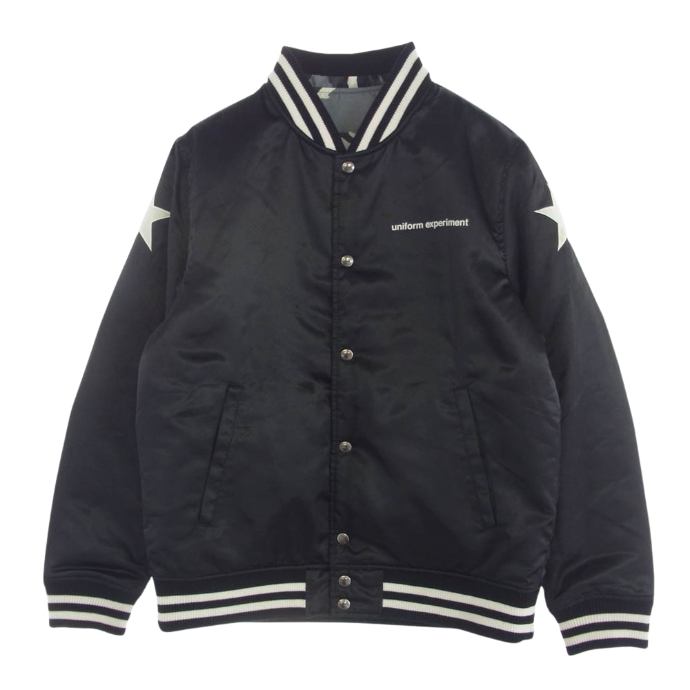 uniform experiment ユニフォームエクスペリメント ジャケット UE-178011 SLEEVE STAR HOOD STADIUM BLOUSON ブルゾン ジャケット ブラック系 2【中古】
