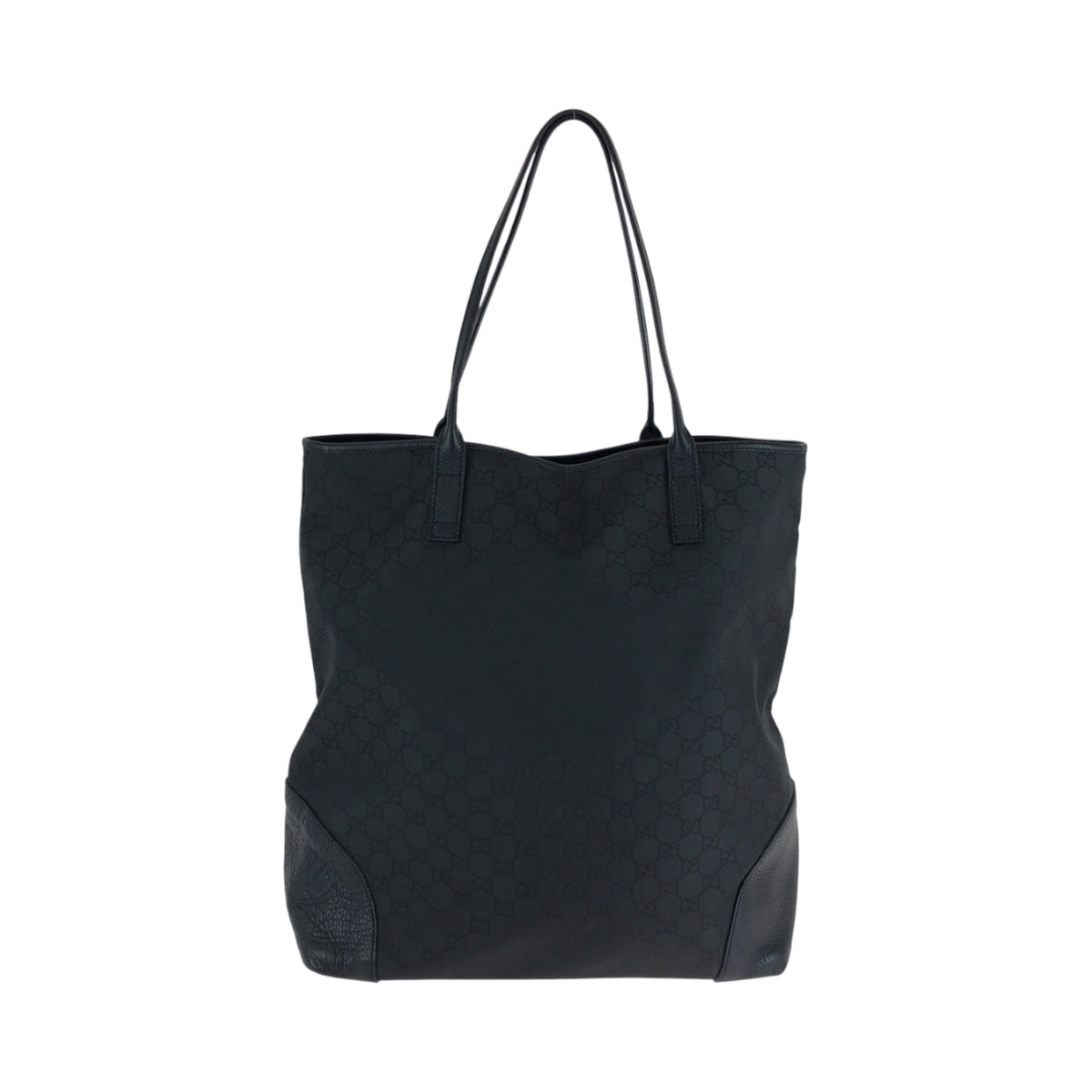 美品 GUCCI グッチ ブラック 黒 ゴールド金具 ナイロン トートバッグ ハンドバッグ 603026 【中古】