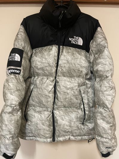 Supreme x The North Face Nuptse Jacket "White Paper Print"