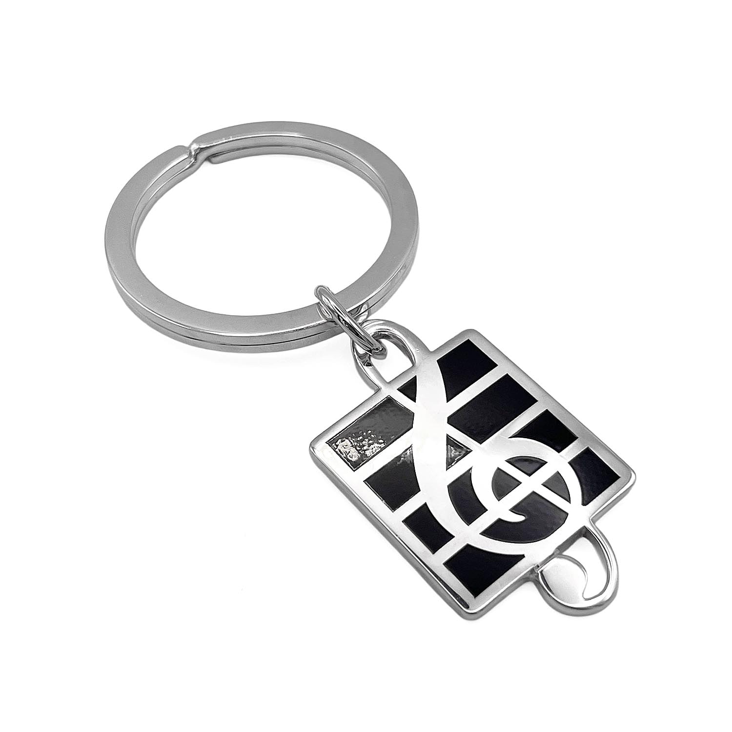 TIFFANY&Co. ティファニー ト音記号 プレート キーホルダー
 キーリング 音符 SV925 シルバー 新品仕上済 ユニセックス
 【中古】