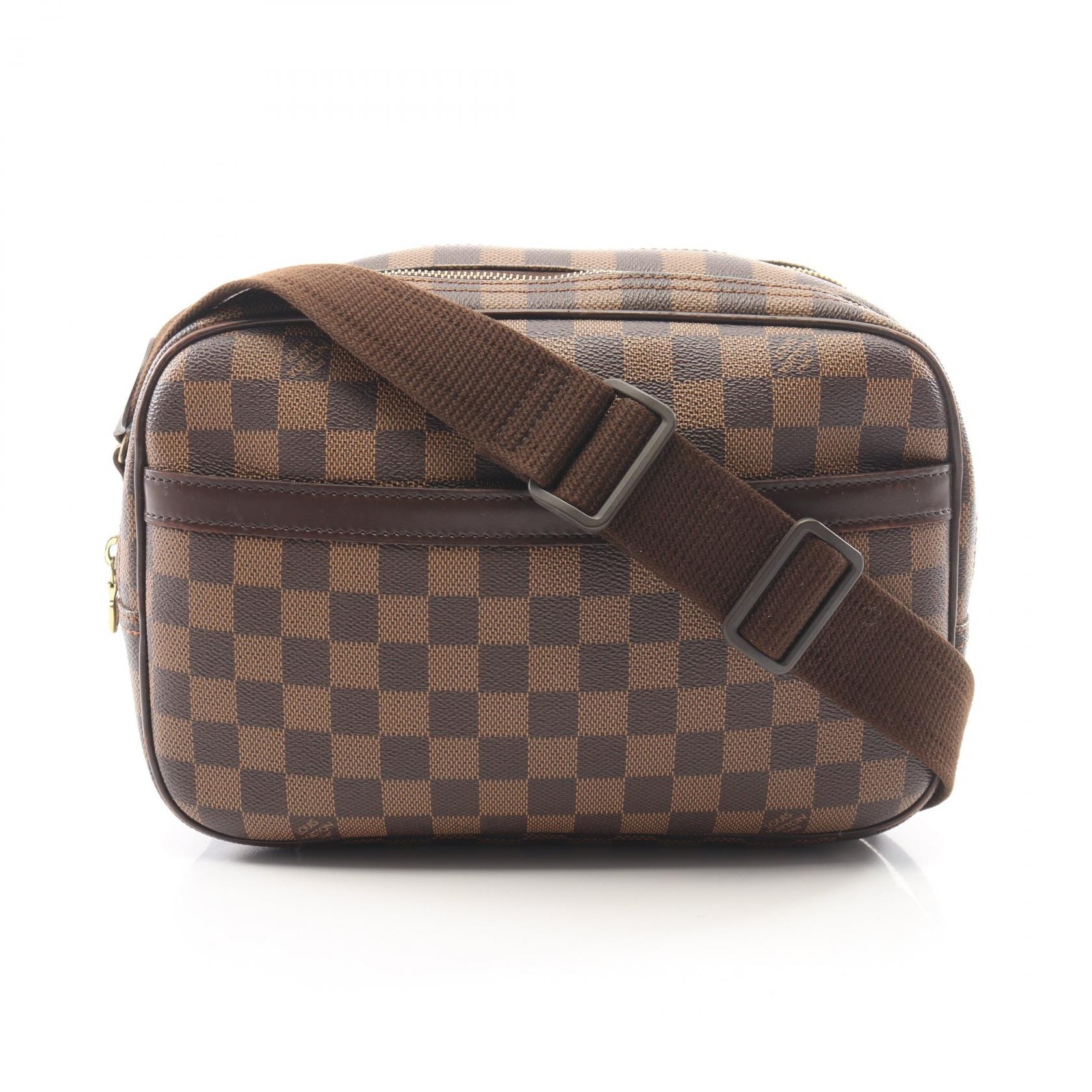 ルイ・ヴィトン LOUIS VUITTON リポーターPM ショルダーバッグ バッグ PVCコーティングキャンバス レザー ダミエ エベヌ レディース ブラウン系 N45253 【中古】