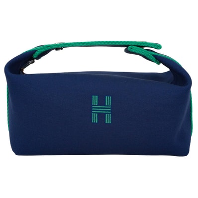 HERMES エルメス ハンドバッグ ブリッドアブラック PM ブルーマリン トワルアッシュ シルバー金具 新品