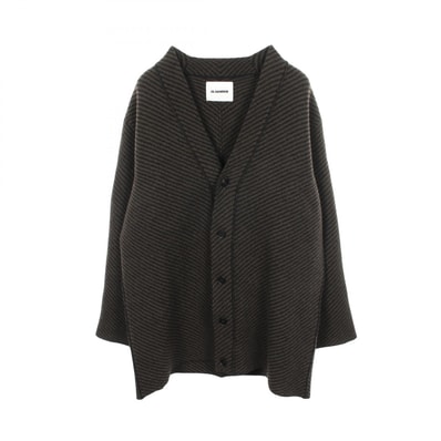 ジルサンダー JIL SANDER ロング カーディガン 衣料品 トップス ウール メンズ グリーン系 / ブラック系 【中古】