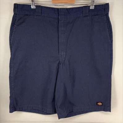 古着 ディッキーズ Dickies パンツ ワーク ハーフ ツールポケット ジッパーフライ 半ズボン ルーズフィット ネイビー系 メンズ