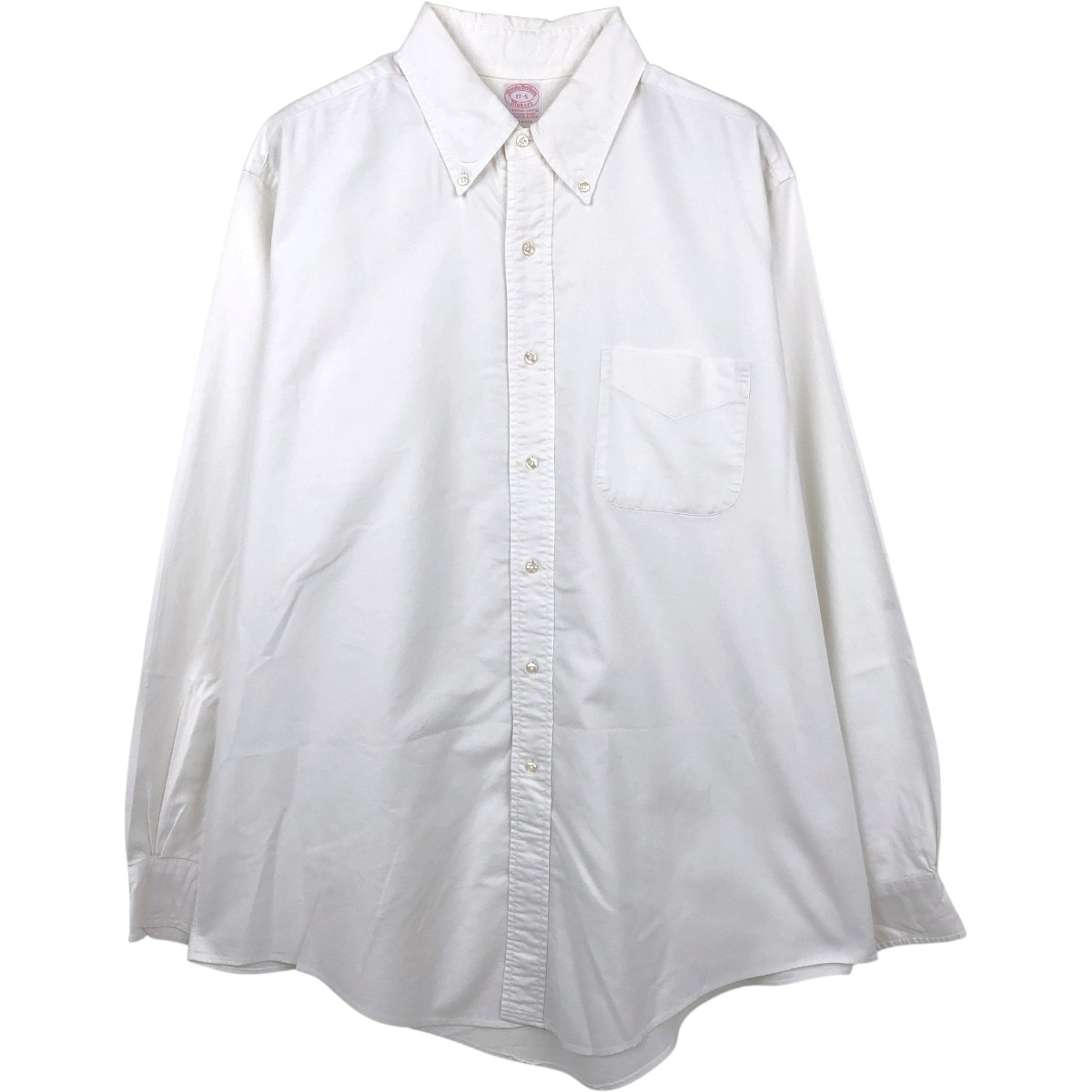 古着 80-90年代 ブルックスブラザーズ Brooks Brothers MAKERS 無地 長袖 ボタンダウンシャツ USA製 メンズXL相当/eaa669127