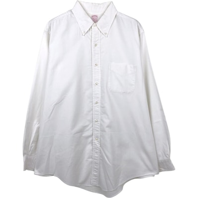 古着 80-90年代 ブルックスブラザーズ Brooks Brothers MAKERS 無地 長袖 ボタンダウンシャツ USA製 メンズXL相当/eaa669127