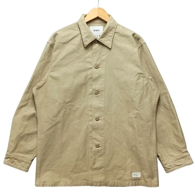 WTAPS ダブルタップス 25AW CBW 02 / LS / Cotton. Backsatin 長袖シャツ コットン ベージュ サイズ 2 正規品 / 54672