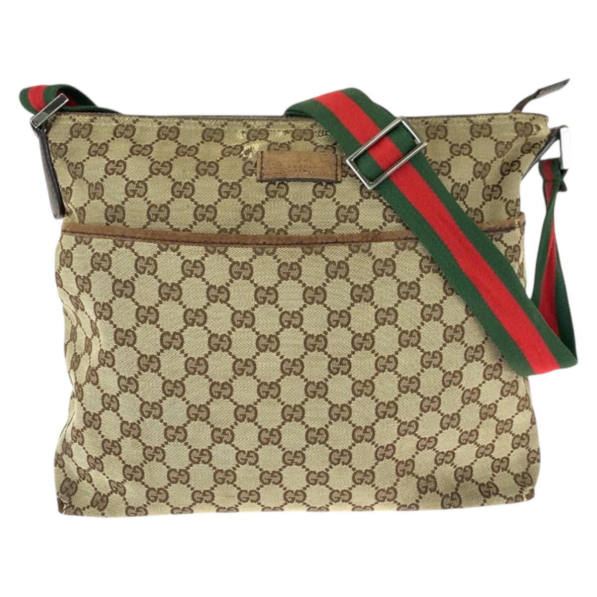 GUCCI グッチ シェリーライン ベージュ シルバー金具 GGキャンバス レザー/ ショルダーバッグ 男女兼用 600444 【中古】