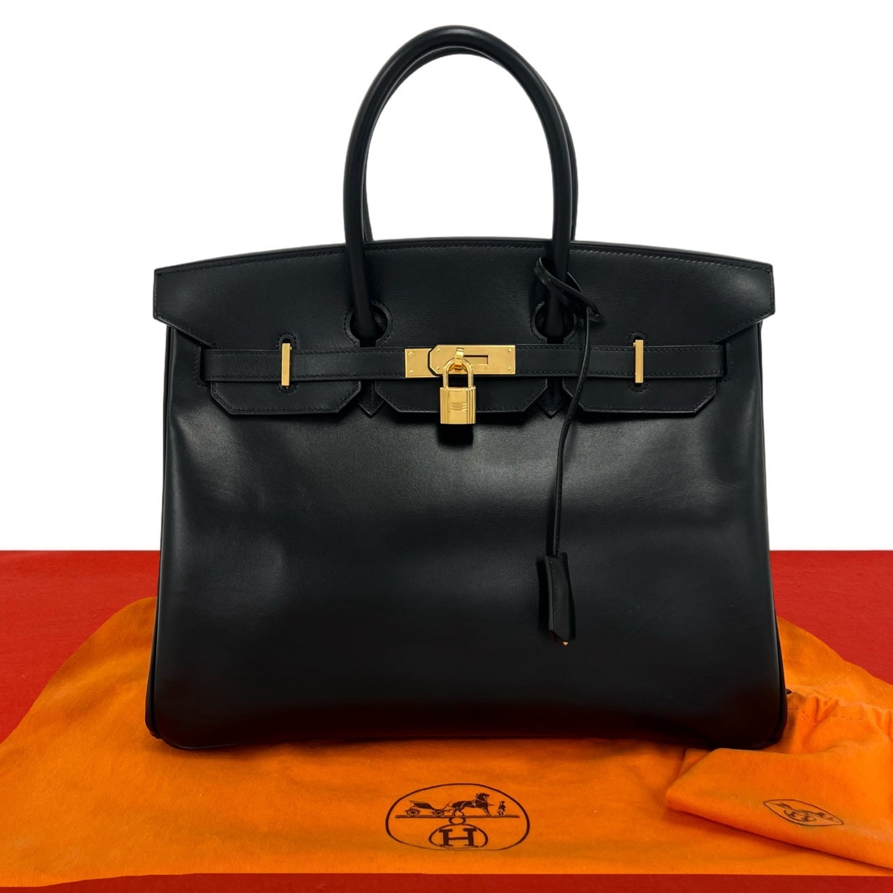 HERMES エルメス バーキン 35 ボックスカーフ ハンドバッグ ブラック
 20280
