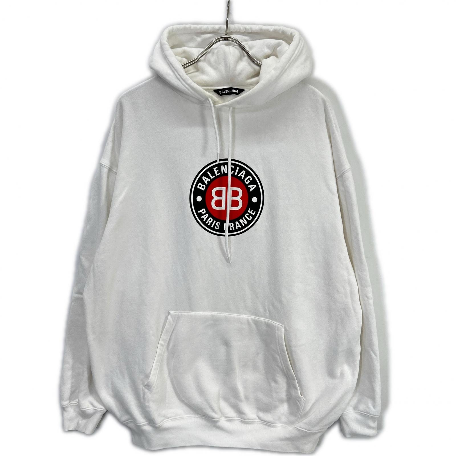 バレンシアガ 570811 ホワイト ロゴ フーディ― s