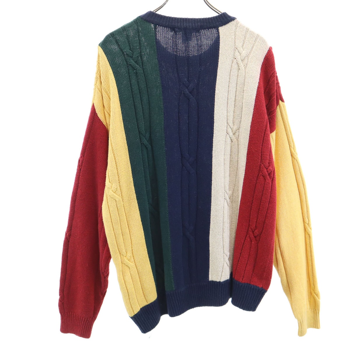 NAUTICA COMPETITION ノーティカ コンペティション 90s オールド リネンブレンド ストライプ柄 長袖 ニット L