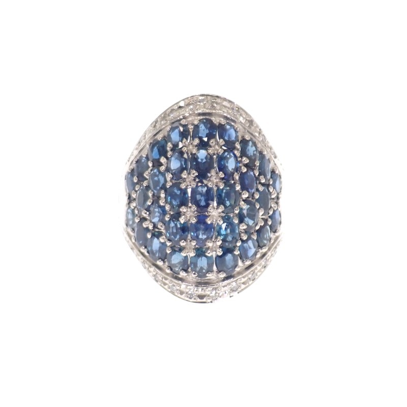 デザインジュエリー サファイヤ リング プラチナ 16号 レディース【Aランク】