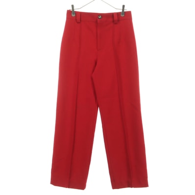 ZARA ザラ ピンタック ロングパンツ S レッド