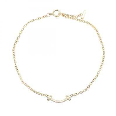 ティファニー TIFFANY&CO Tスマイル ミニ ブレスレット ダイヤ ブレスレット アクセサリー K18(イエローゴールド) ダイヤモンド レディース ゴールド系 / クリア系 62994576 【中古】