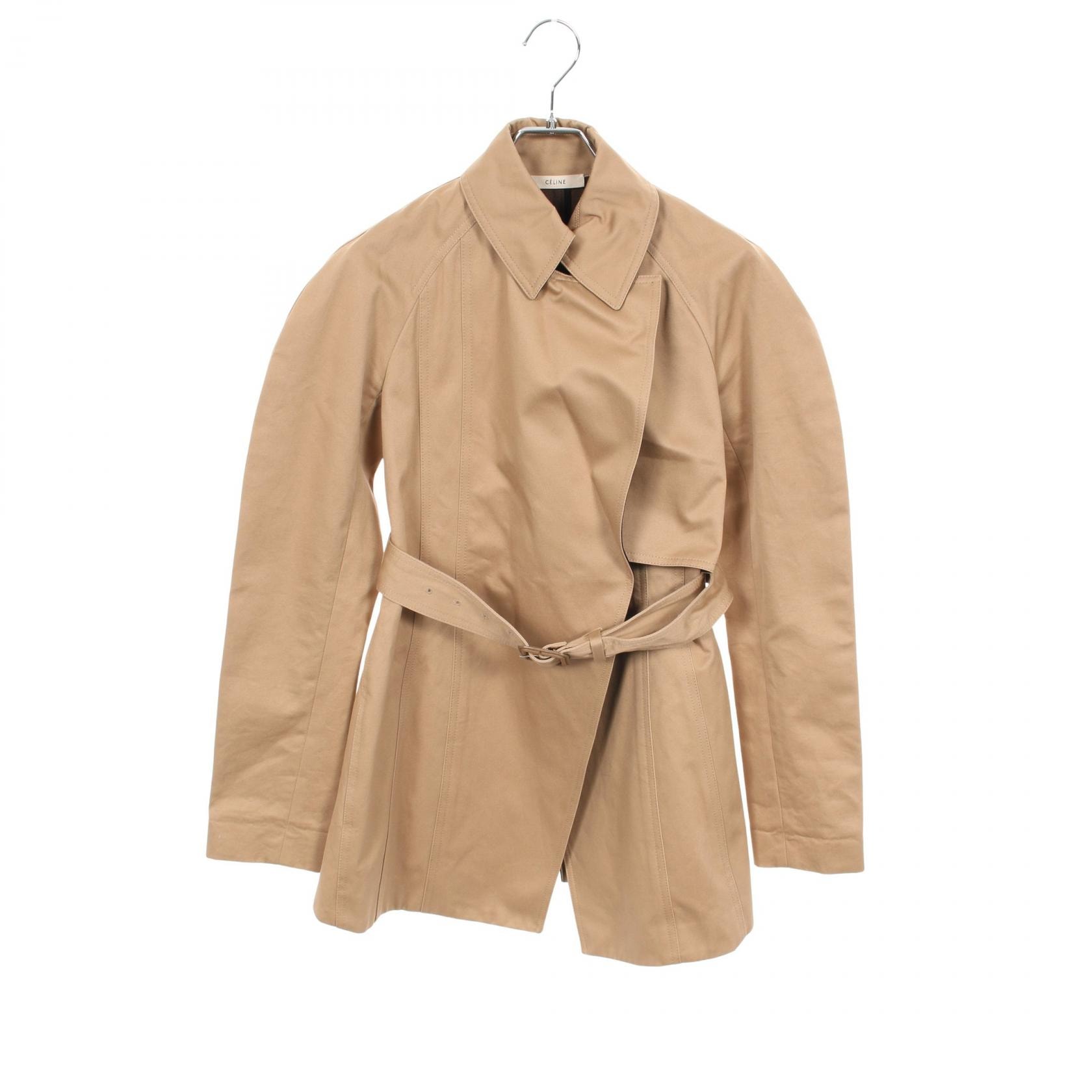 セリーヌ CELINE トレンチコート 衣料品 アウター コットン レディース ベージュ系 【中古】