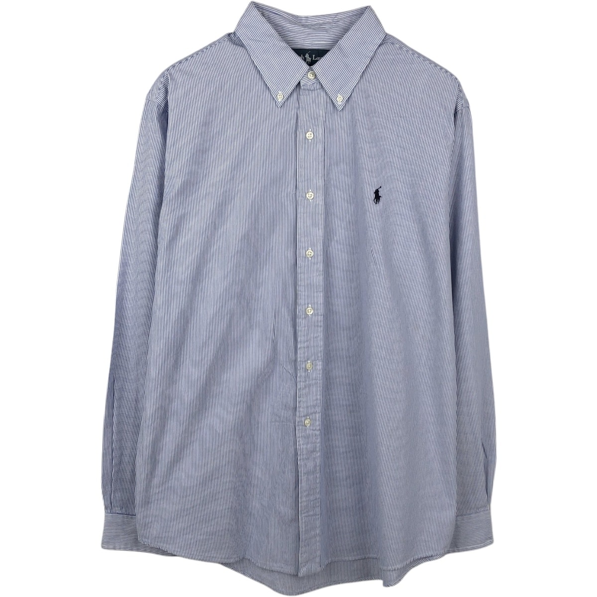古着 ラルフローレン Ralph Lauren CUSTOM FIT 長袖 ボタンダウンストライプシャツ メンズXL相当/eaa666295
