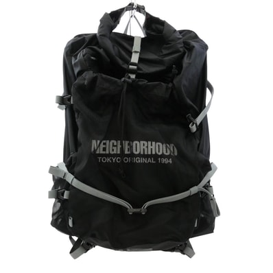 NEIGHBORHOOD ネイバーフッド バックパック 261HXHXN-CG01 NH X HELINOX . LITE ROLL TOP BACK PACK ロールトップ バックパック リュック バッグ ブラック系【美品】【中古】