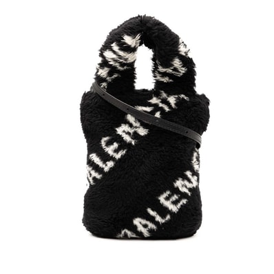 バレンシアガ エブリデイ ハンドバッグ ショルダーバッグ 596564 ブラック フェイクファー レザー レディース BALENCIAGA 【中古】