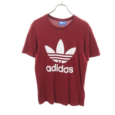adidas Originals アディダスオリジナルス トレフォイルロゴ 半袖 Tシャツ M ワインレッド