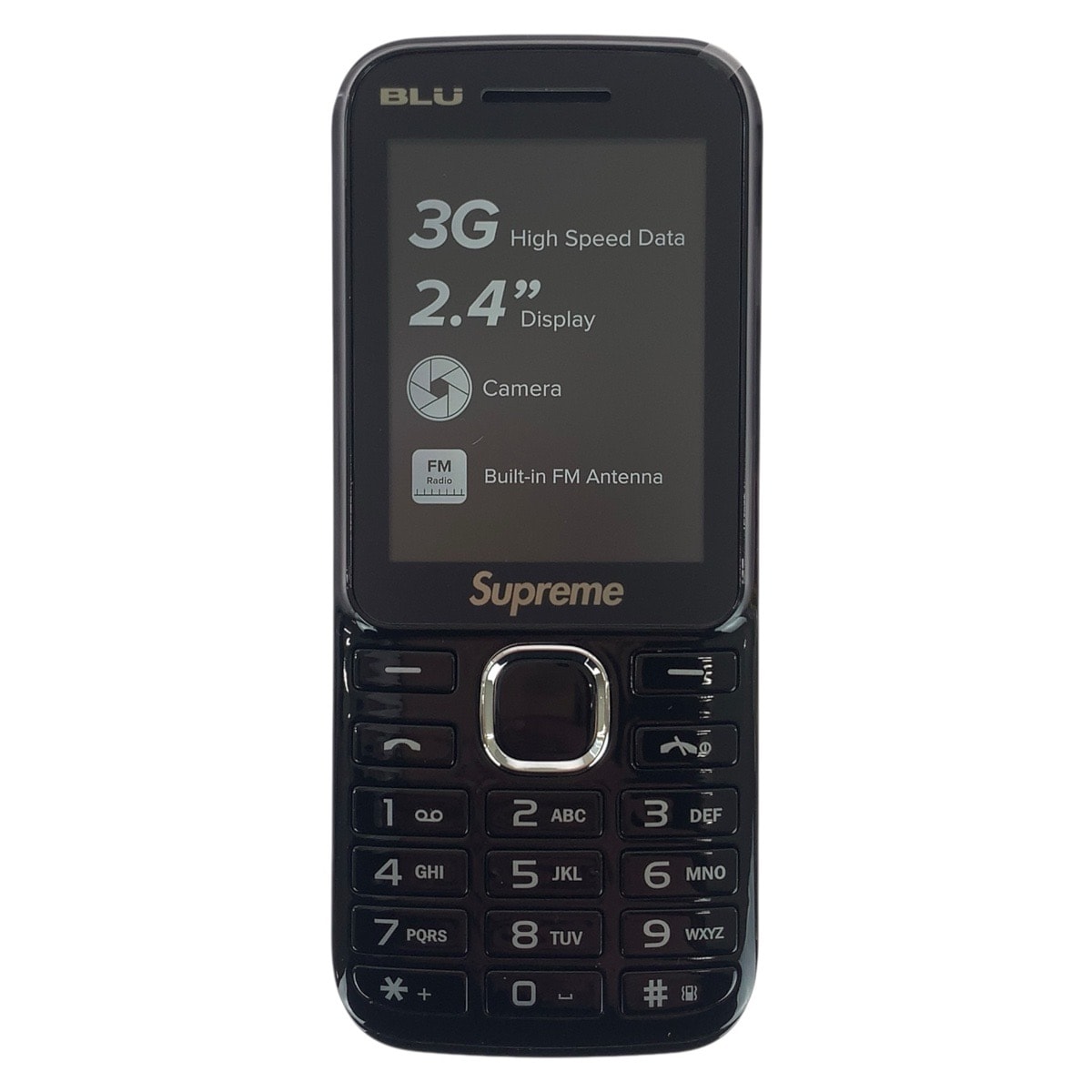 新品未使用 Supreme シュプリーム Supreme×BLU Zoey 2.4 3G ブラック ホワイト プラスチック 携帯電話 フィーチャーフォン 604406 【中古】