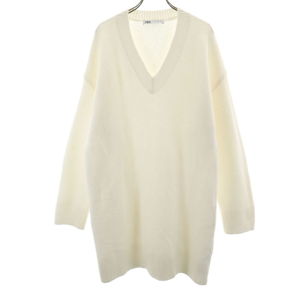 ZARA 長袖 Vネック ニット ワンピース