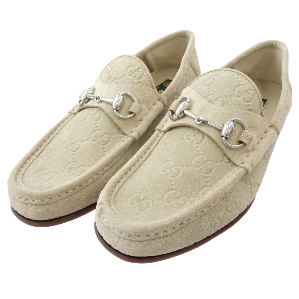 GUCCI グッチ その他靴 816185 ホースビット スエード ローファー ベージュ系 6【極上美品】【中古】