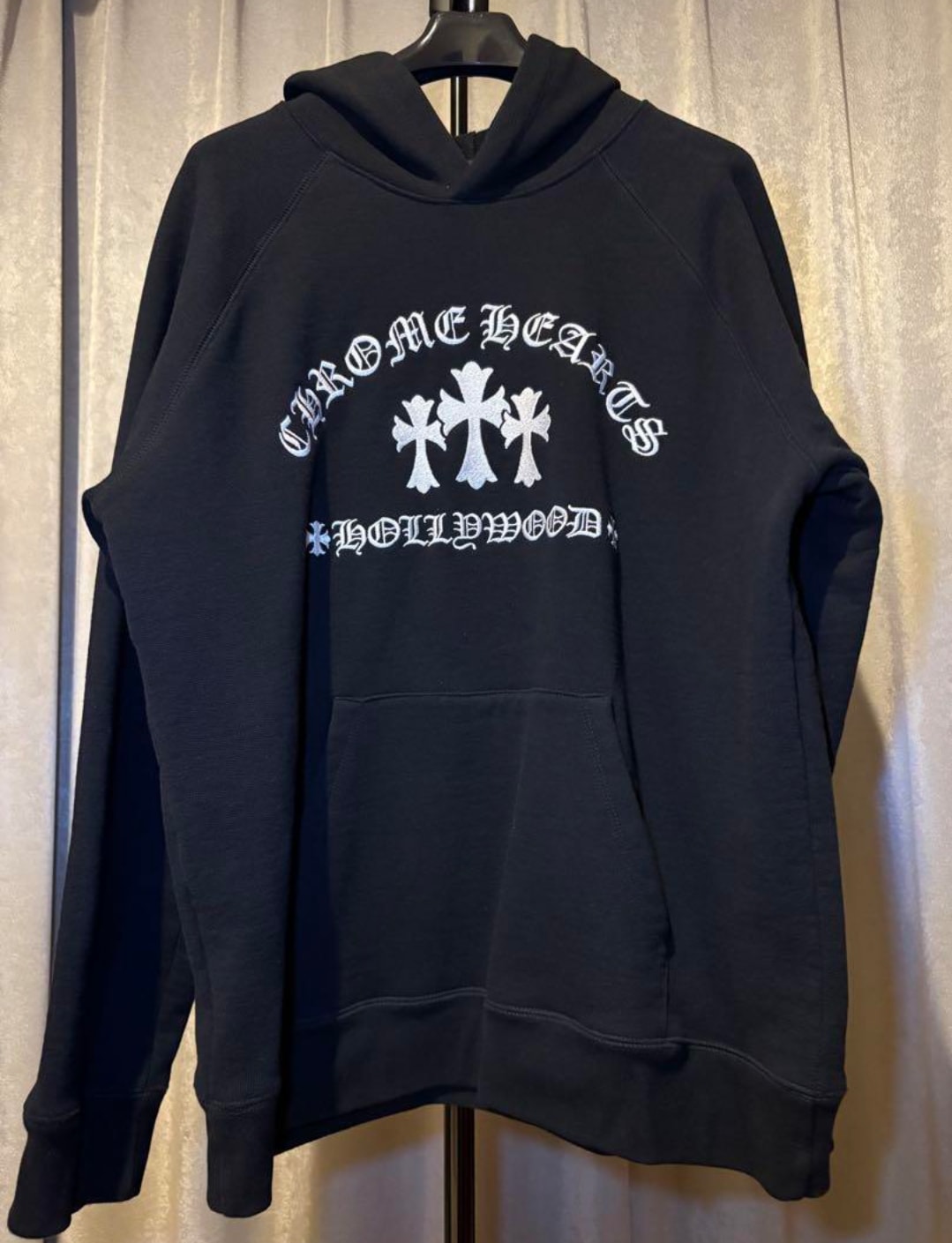 Chrome Hearts Sailin on Crew Triple Cross Logo Embroidery Sweat with Label "Black"