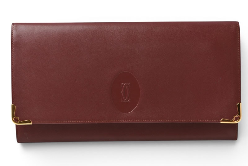 カルティエ クラッチバッグ/ビジネスバッグ マストライン Cartier ヴィンテージ メンズバッグ レザー ボルドー 【中古】