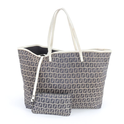 フェンディ ズッキーノ 8BH005 トート バッグ レザー×ナイロン