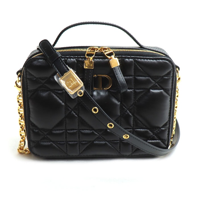 Dior ディオール マクロカナージュ カロ ボックスバッグ 2Wayショルダーバッグ ブラック S5140UNGX_M900 レディース【中古】【美品】