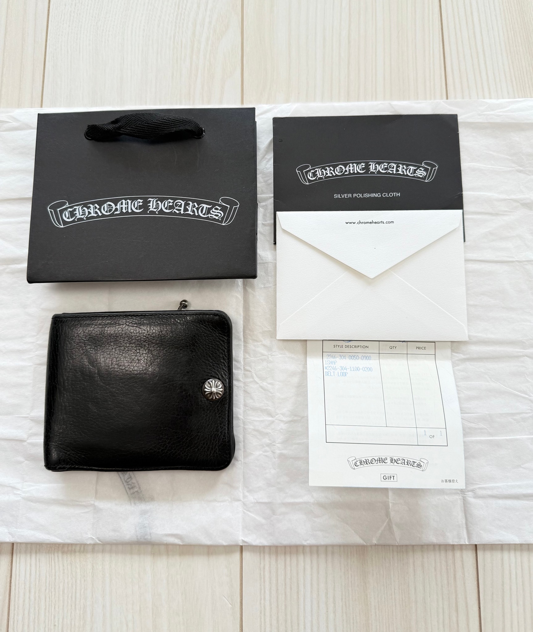 美品/インボイス原本付き/付属品完備/値下げ交渉可能 / 正規品!CHROME HEARTS クロムハーツ ワンスナップ 1SNAP ウォレット 財布