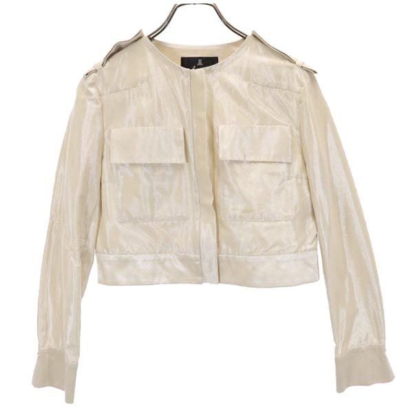 LANVIN ランバン 日本製 ノーカラージャケット 38 ベージュ系