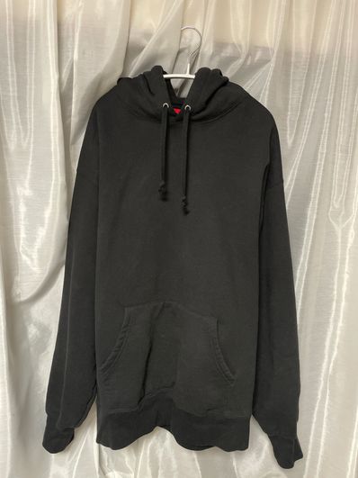 Supreme Satin Applique Hooded Sweatshirt "Black"