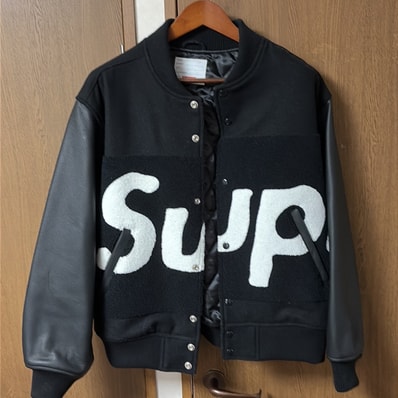 Supreme Big Logo Chenille Varsity Jacket "Black"