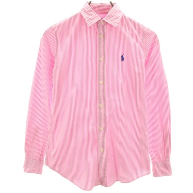 POLO RALPH LAUREN ポロラルフローレン ストライプ柄 長袖 コットンシャツ ピンク