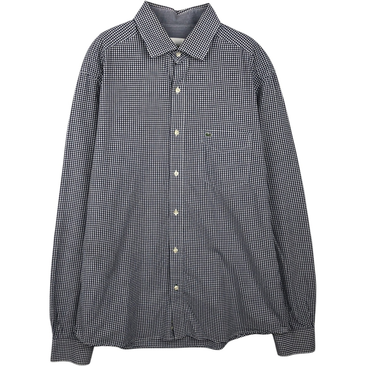 古着 00年代 ラコステ LACOSTE TAILORED FIT ギンガムチェック 長袖 コットンチェックシャツ 44 メンズL相当/eaa643322