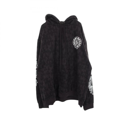 クロムハーツ CHROME HEARTS セメタリークロス 総柄 パーカー 衣料品 トップス コットン メンズ ブラック系 【中古】