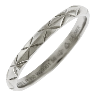 シャネル マトラッセ リング 指輪 15号 Pt950プラチナ ユニセックス CHANEL 中古