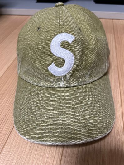 Supreme Pigment Canvas S Logo 6-Panel "Olive"